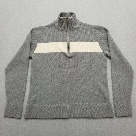 Ralph Lauren Sweater Mens XL Gray Pullover Zip‎ Mock Neck Long Sleeve - Picture 1 of 9